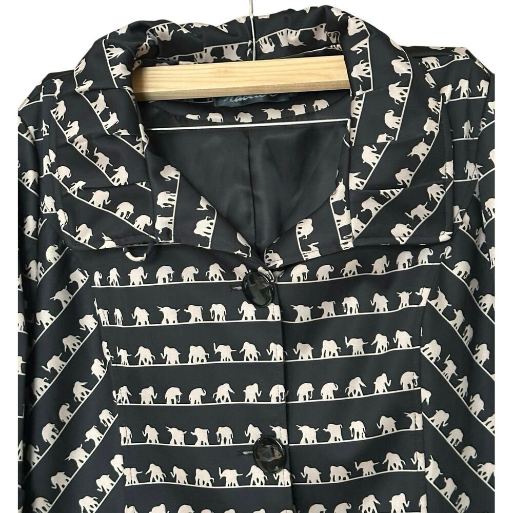 Vintage Retro Mod Nabeier Elephant Print Jacket approx fit Women's XL - Picture 4 of 12